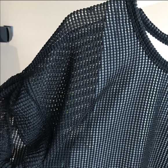 Zara Meshy Black and White Box Sleeve Blouse - Picture 5 of 8